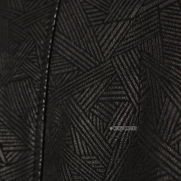 Vintage Pelle Cuir Black Embossed 100% Leather Trench Coat Shoulder Pads Size L - Picture 6 of 16